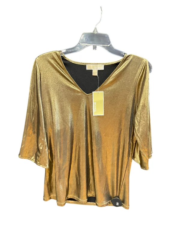 Top Short Sleeve By Michael By Michael Kors In Gold, Size: S