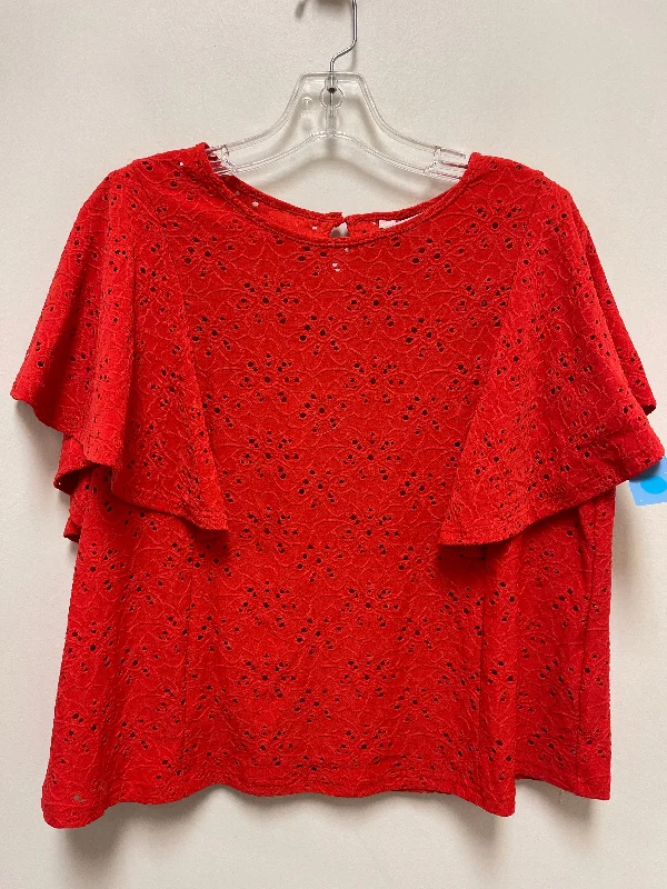 Top Short Sleeve By Nanette By Nanette Lepore In Red, Size: S