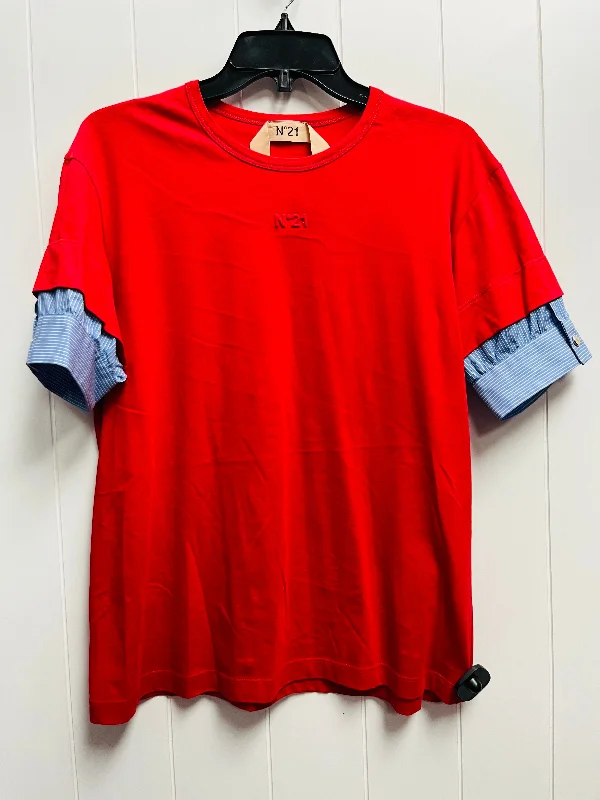 Top Short Sleeve By no 21  In Red, Size: M