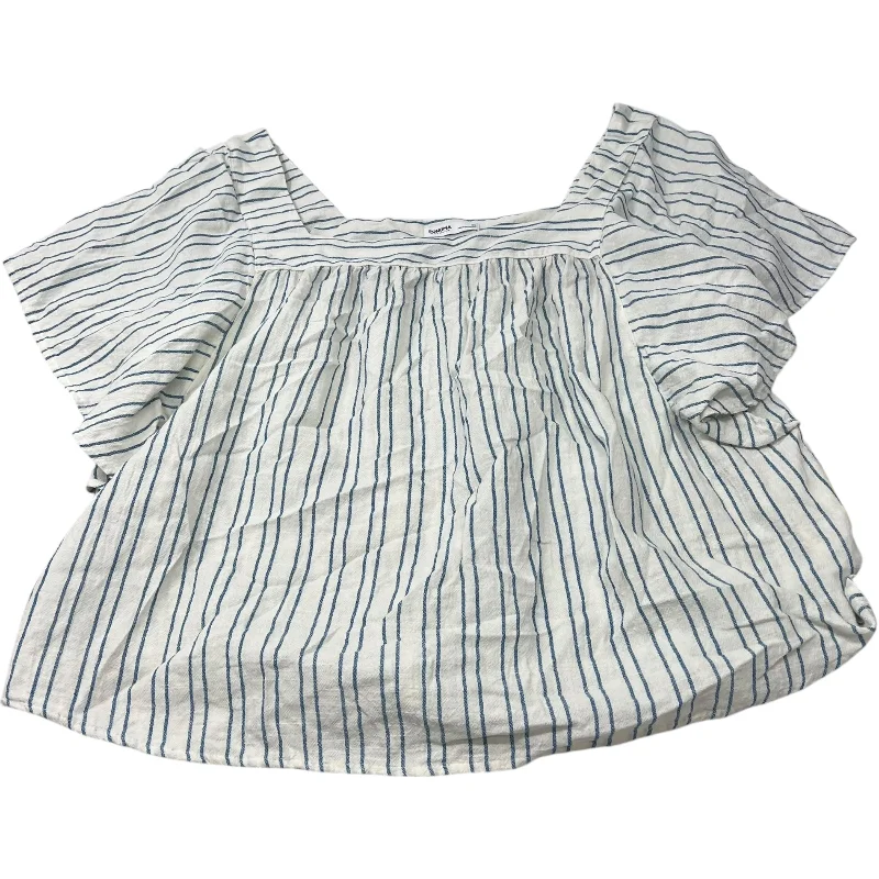 Top Short Sleeve By Sonoma In Blue & White, Size: 2x