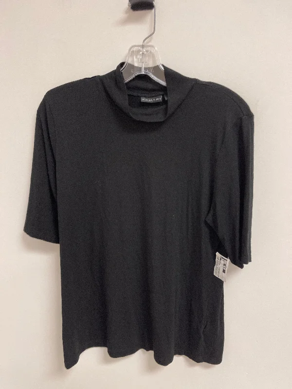 Top Short Sleeve By Tahari By Arthur Levine In Black, Size: Xl