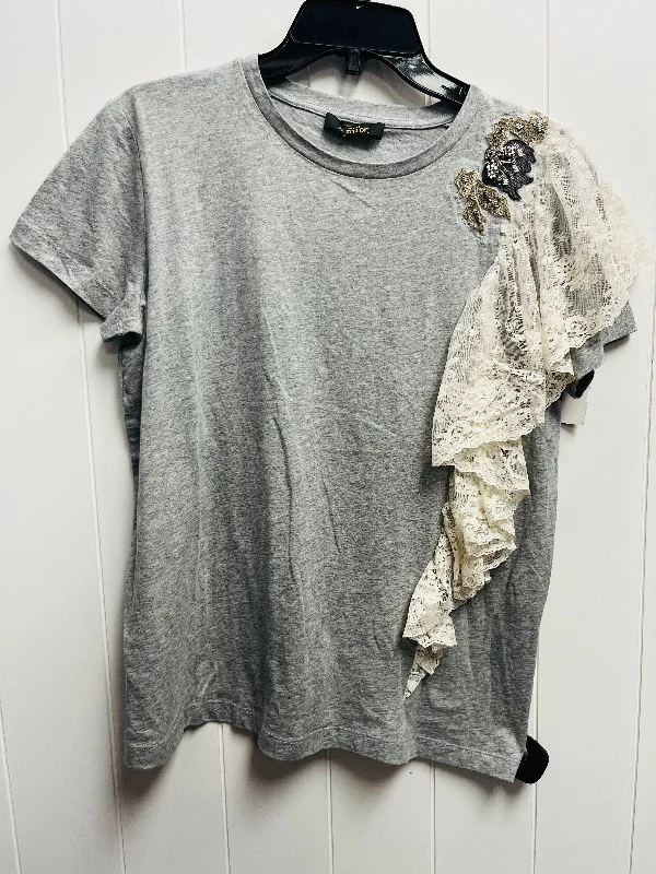 Top Short Sleeve By twinset actitude In Grey, Size: M