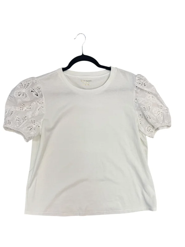 Top Short Sleeve Designer By Kate Spade In White, Size: Xl