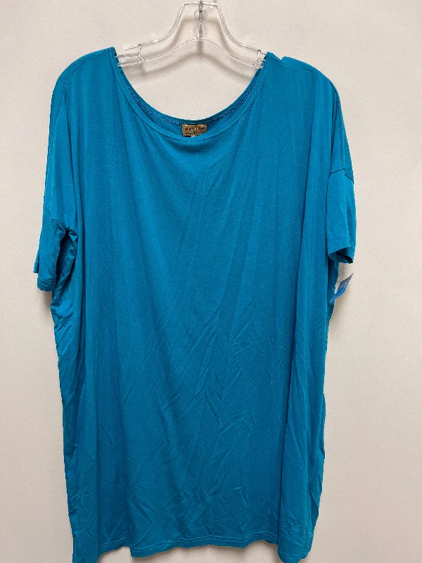 Tunic Short Sleeve By Piko In Blue, Size: M