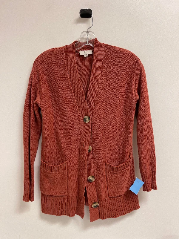 Cardigan By Loft In Orange, Size: Xs