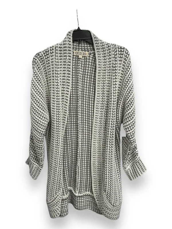 Cardigan By Pink Rose In Grey & White, Size: M