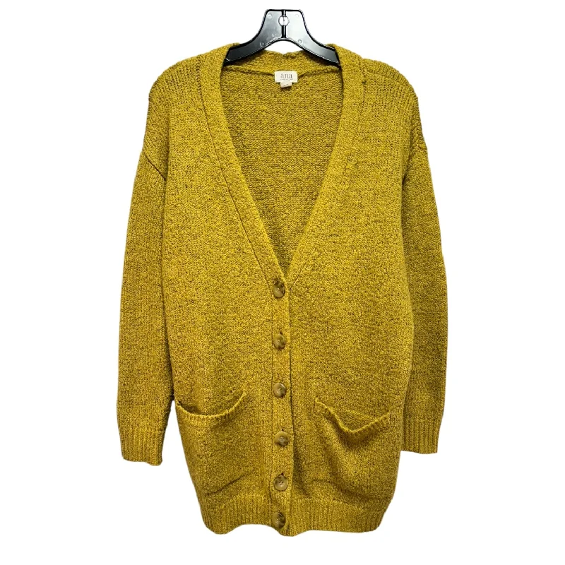 Sweater Cardigan By Ana In Yellow, Size: M