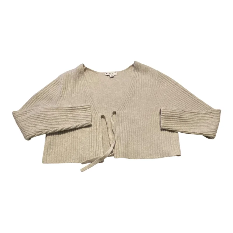 Sweater Cardigan By Ava & Viv In Cream, Size: 1x