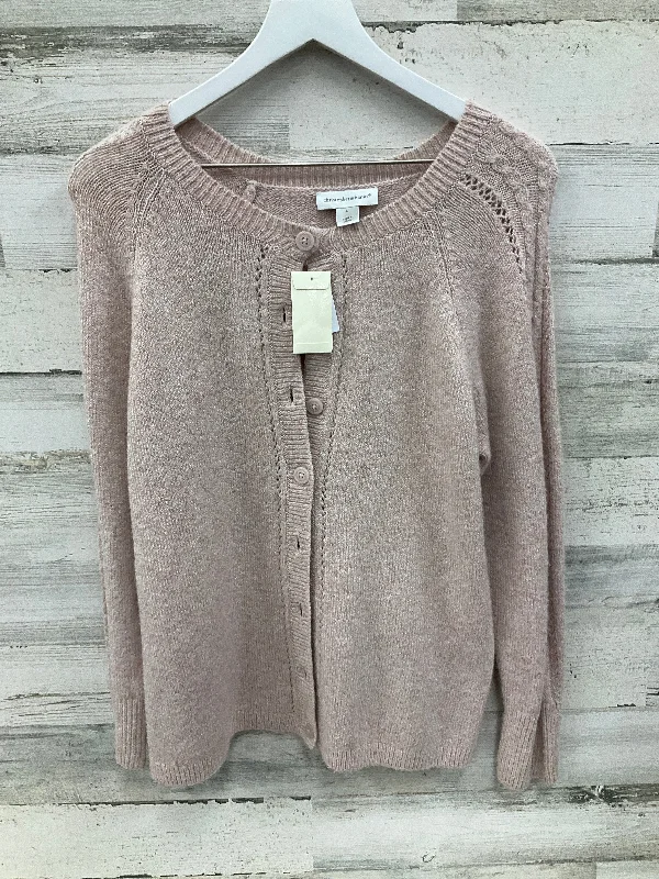 Sweater Cardigan By Christopher And Banks In Pink, Size: L