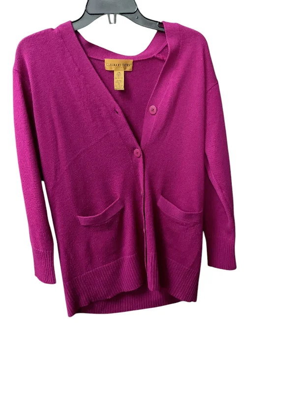 Sweater Cardigan By Classiques Entier In Purple, Size: Petite   S