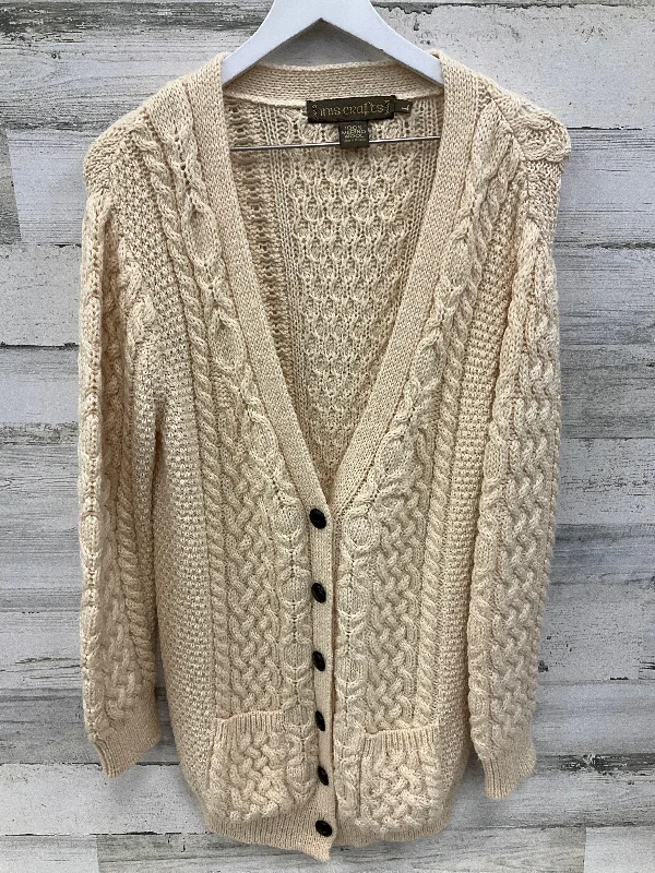 Sweater Cardigan By Clothes Mentor In Cream, Size: L