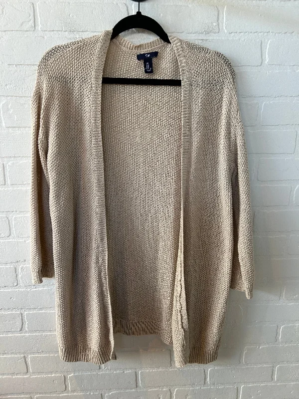 Sweater Cardigan By Gap In Gold, Size: M