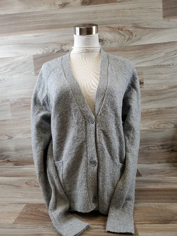 Sweater Cardigan By Loft In Grey, Size: M