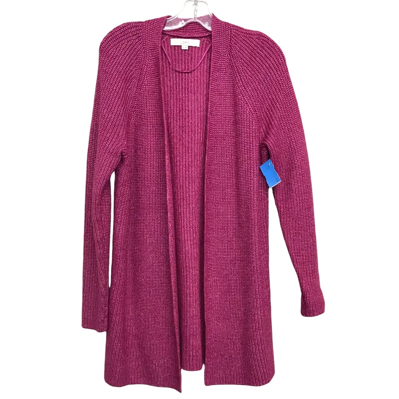 Sweater Cardigan By Loft In Pink, Size:M