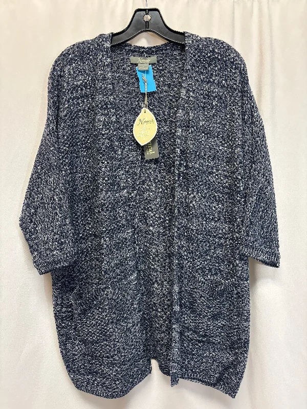 Sweater Cardigan By Natural Reflections In Blue, Size: S