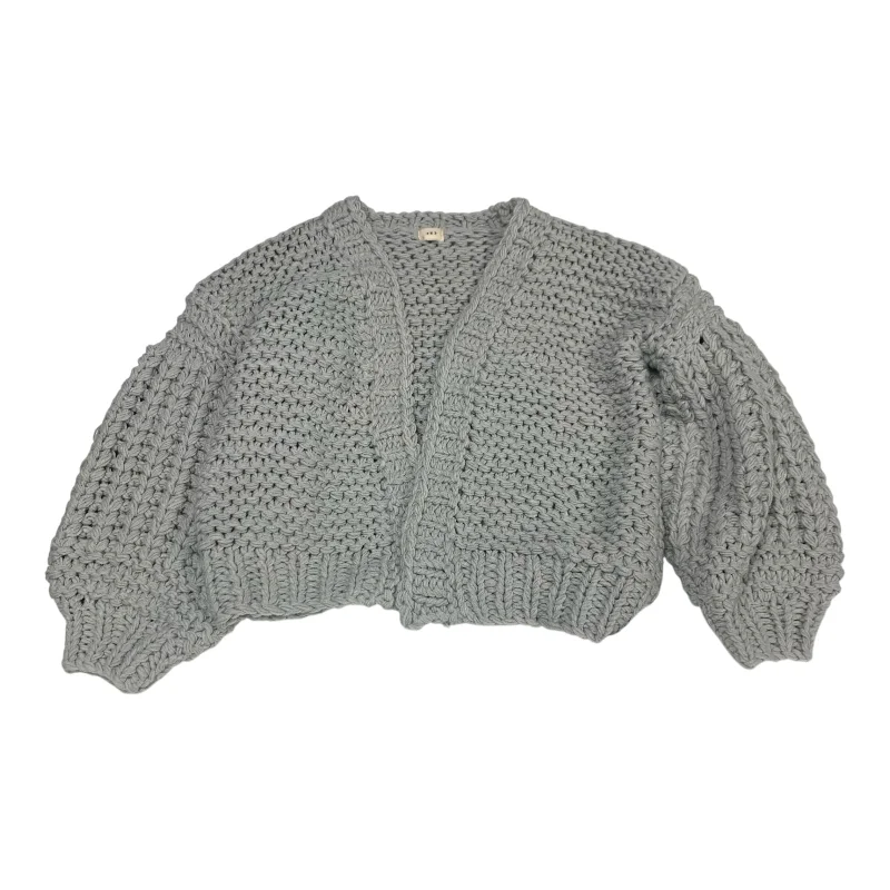 Sweater Cardigan By O & O In Grey, Size: S