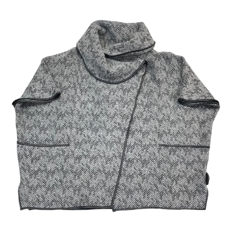 Sweater Cardigan By Papillion In Grey, Size: M