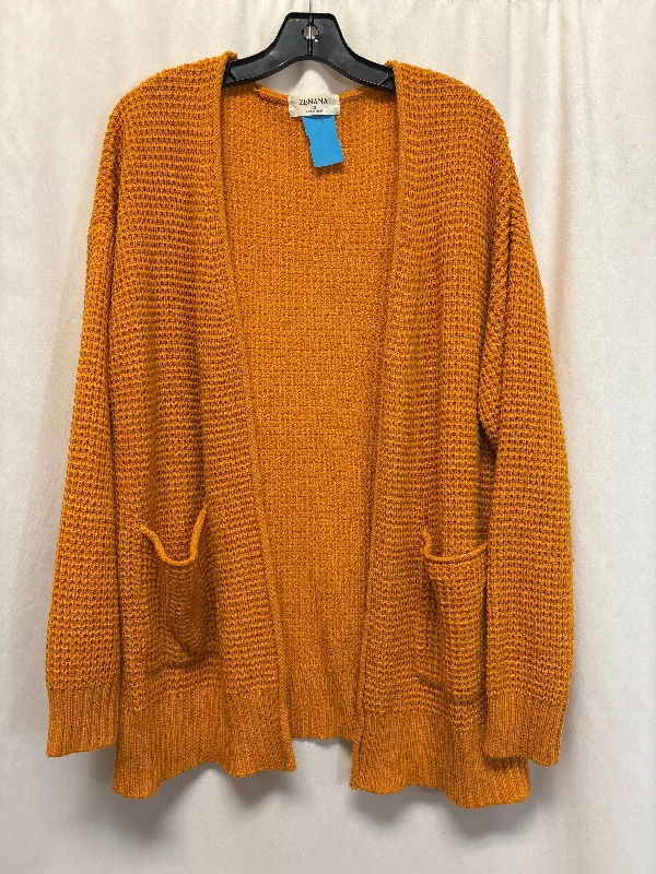 Sweater Cardigan By Zenana Outfitters In Yellow, Size: 1x