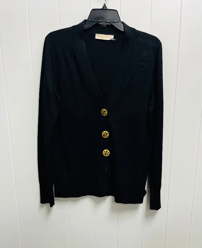 Sweater Cardigan Designer By Tory Burch In Black, Size: L