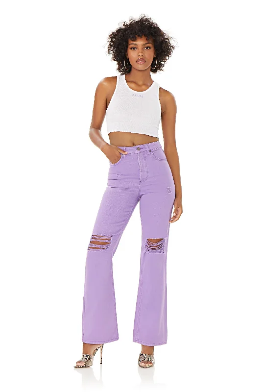 Oden Wide Leg Jeans | Deep Lavender