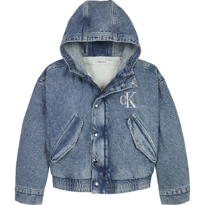 Calvin Klein Modern Blue Cf Denim Hooded Jacket