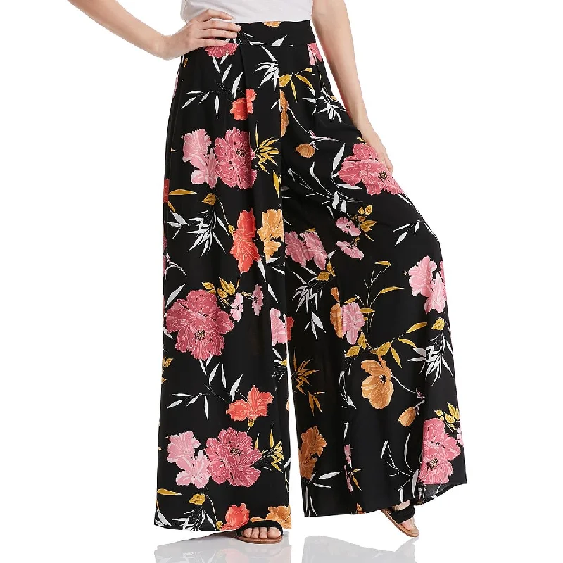 Charissa Womens High Waist Pleated Wide Leg Pants