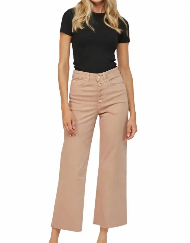 Chromatic High Rise Crop Jean In Brown Sugar