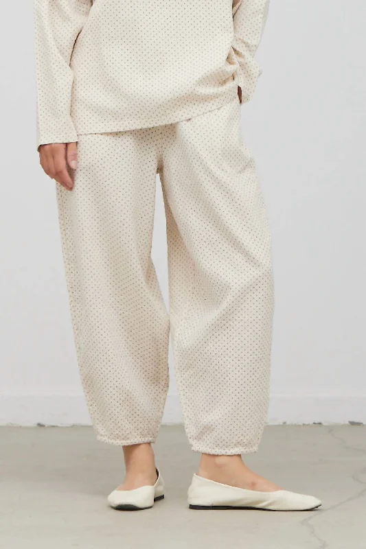 Dotted Gauze Easy Pants In Ivory