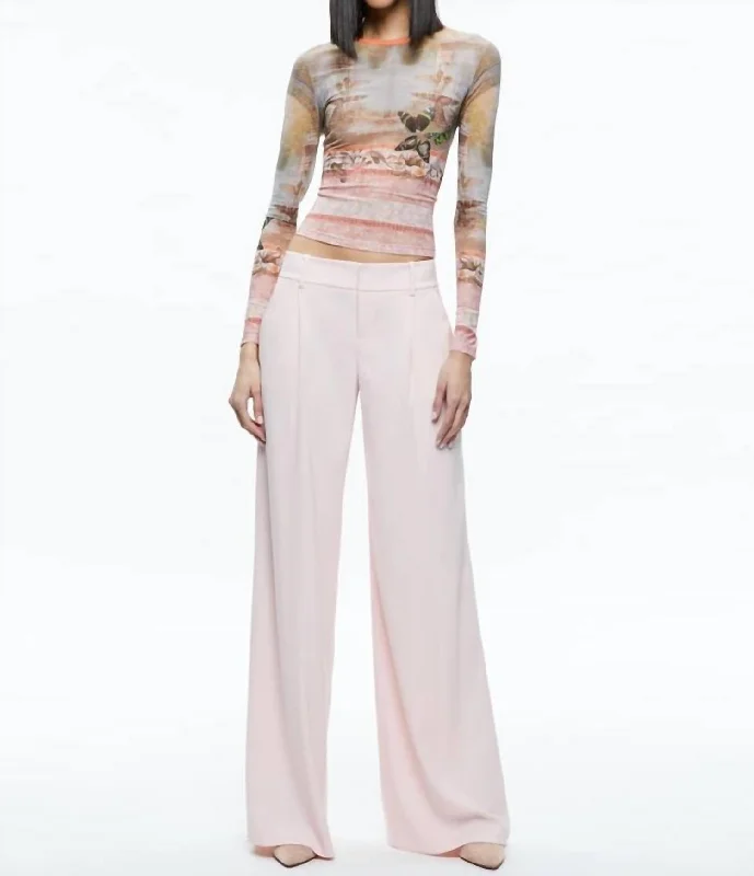 Eric Low Rise Lace Pants In Pink Lace