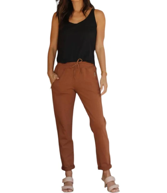 French Terry Jogger Pants In Terracotta