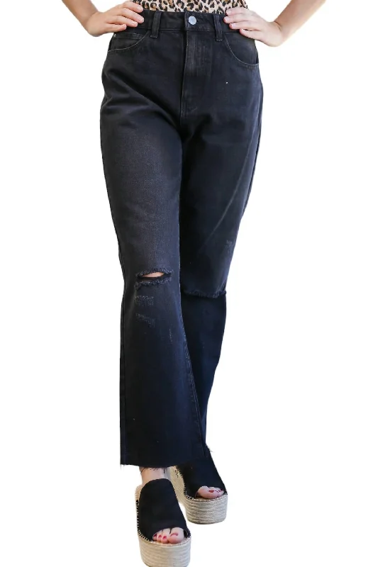 Marlo High Waist Ankle Jeans In Black