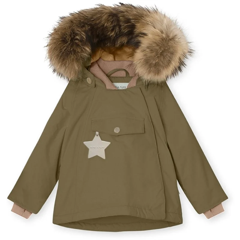 MINI A TURE Wang Fleece Fur Winter Jacket Capers Green