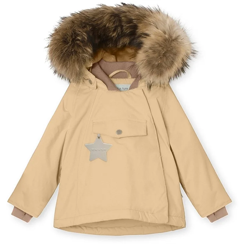 MINI A TURE Wang Fleece Fur Winter Jacket Semolina Sand