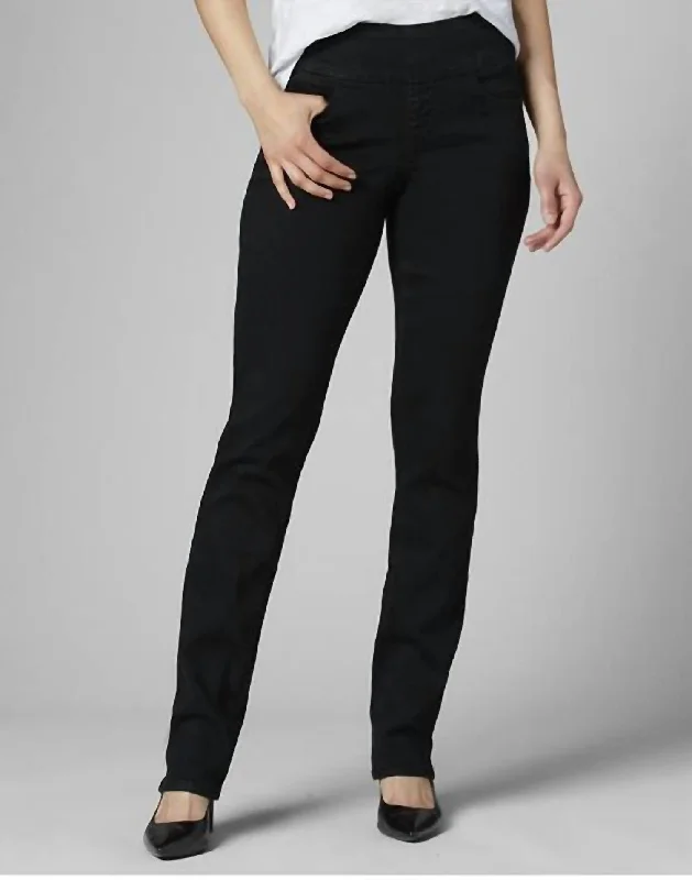 Peri Straight Leg High Rise Jeans In Black