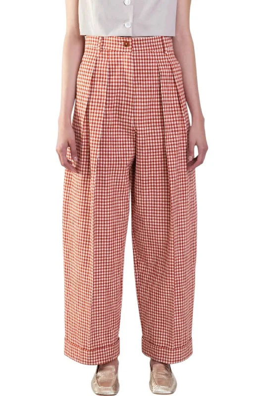 Pleated Trouser Pants In Cotto