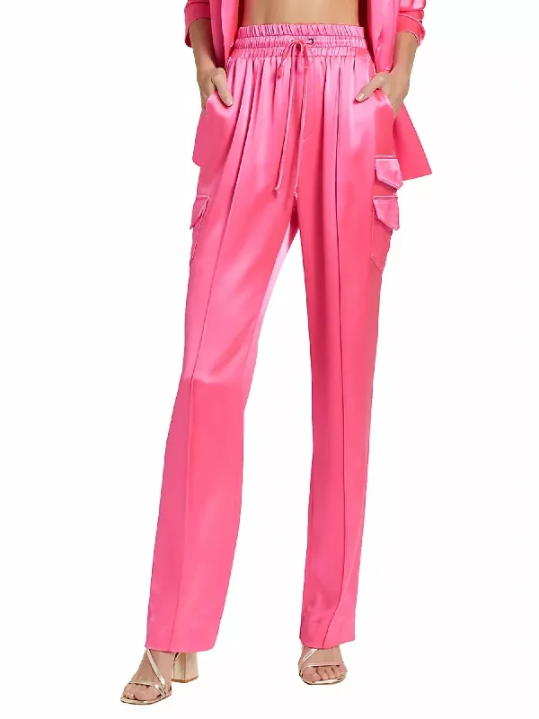 Sarie High-Rise Pants In Electric Pink