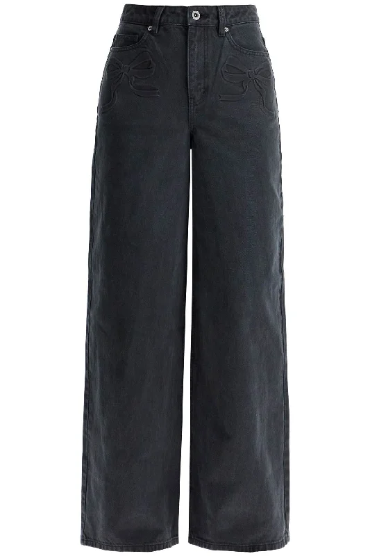 Self Portrait Women's Straight Jeans With Bows