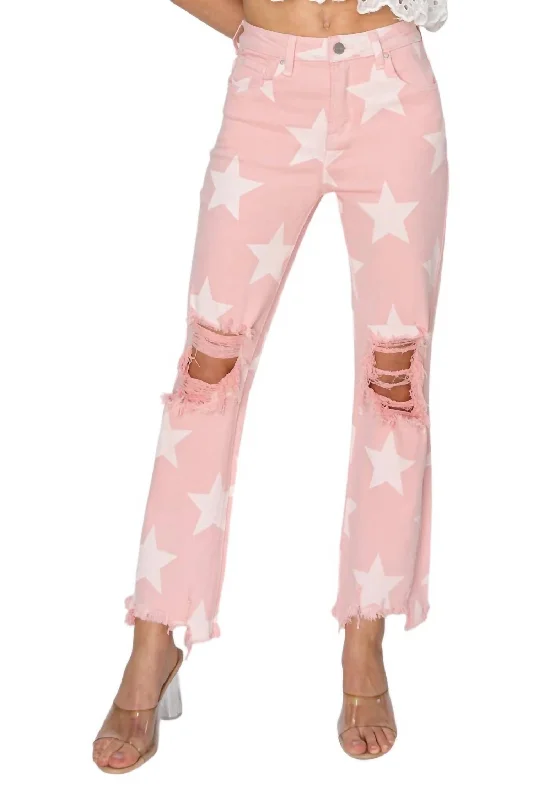 Star Jeans In Pink Blossom