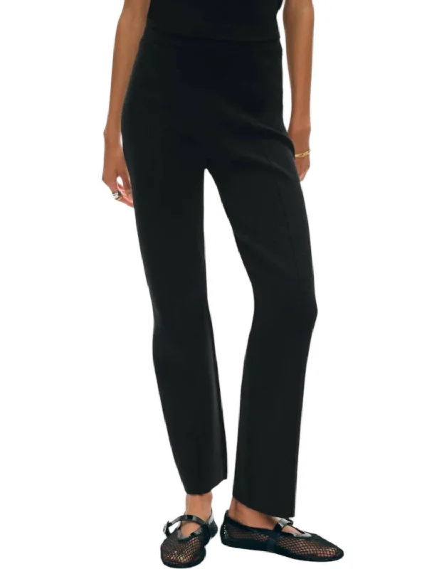 Superfine Knit Kick Flare Pants In Black