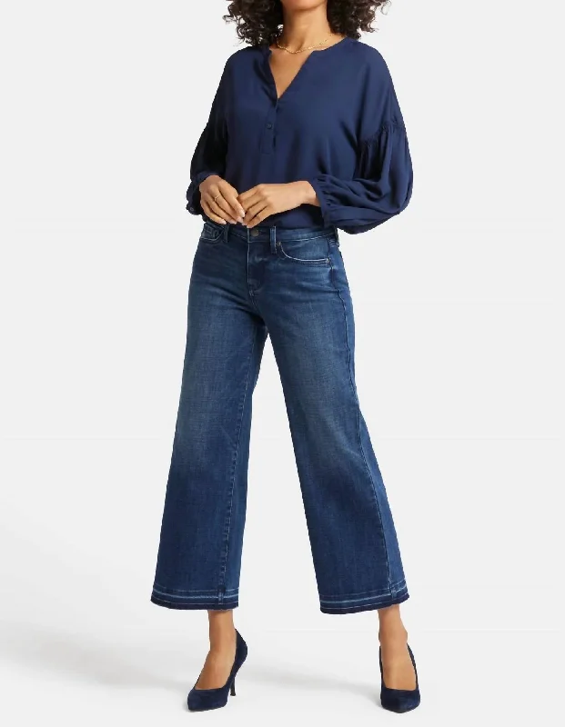 Teresa Wide Leg Ankle Jeans In Moonlight