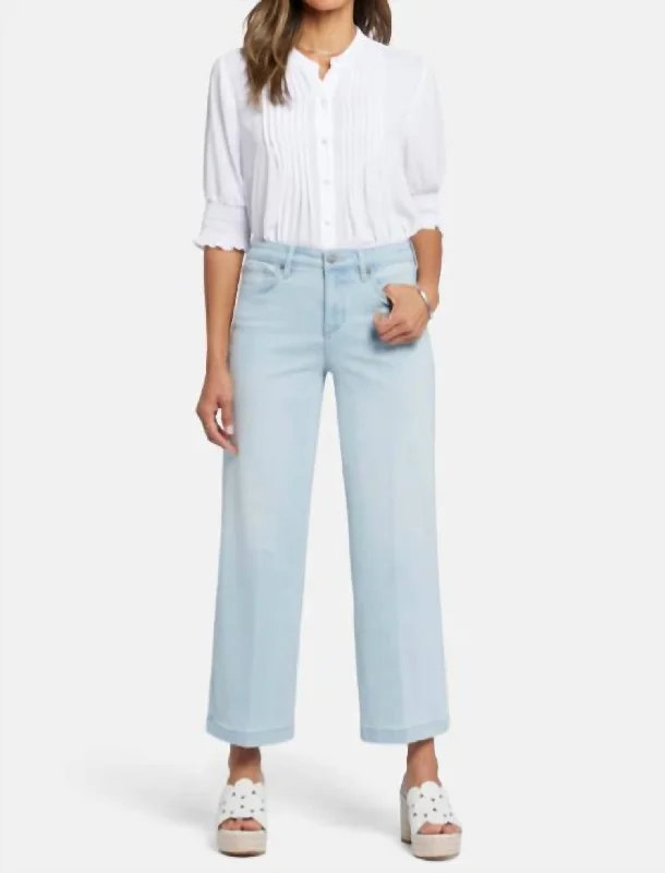 Teresa Wide Leg Ankle Jeans In Oceanfront