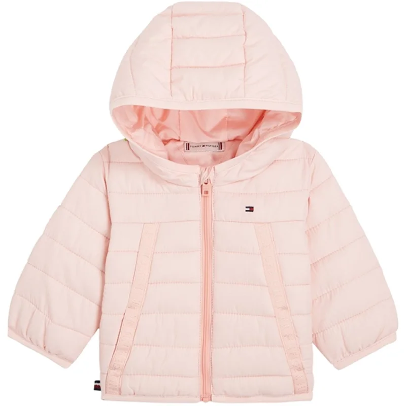 Tommy Hilfiger Baby Monotype Tape Puffer Jacket Pink Crystal