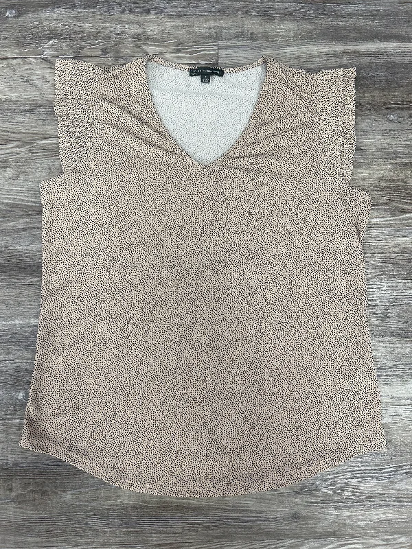 Top Sleeveless By Adrianna Papell In Beige, Size: S