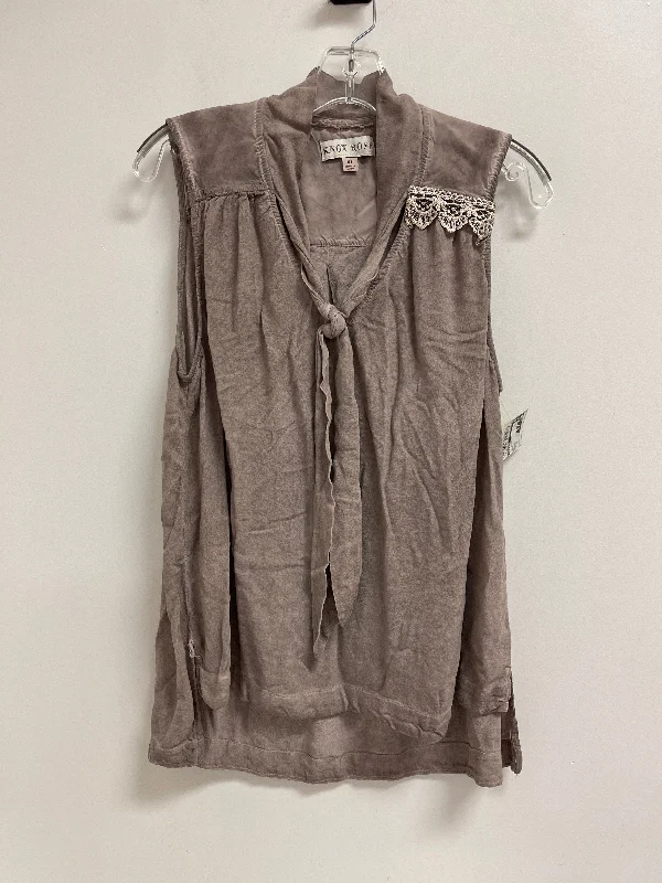 Top Sleeveless By Knox Rose In Brown, Size: Xl