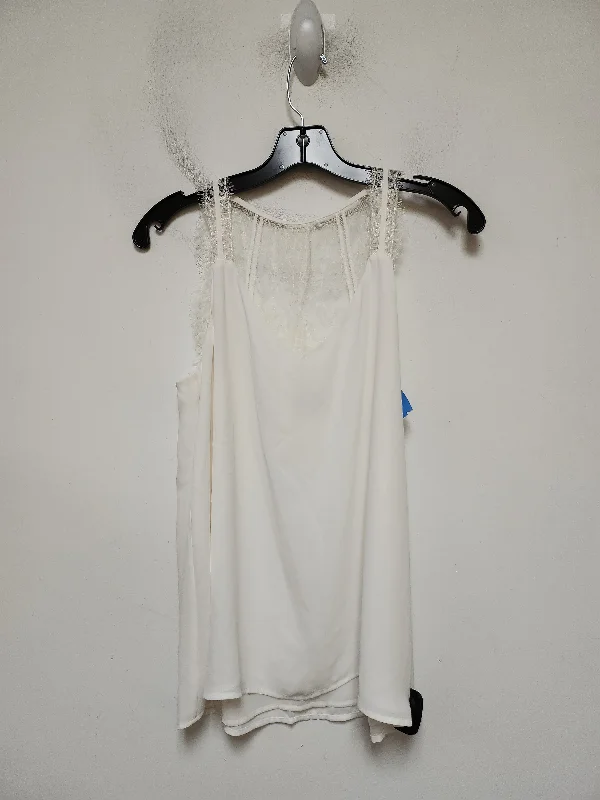 Top Sleeveless By Loft In Ivory, Size: S