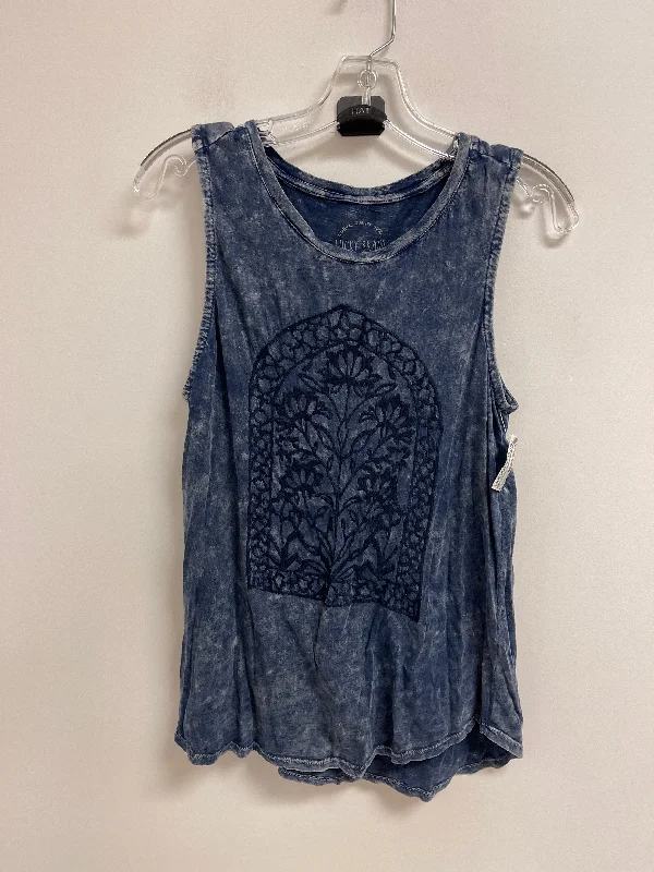 Top Sleeveless By Lucky Brand In Blue, Size: L