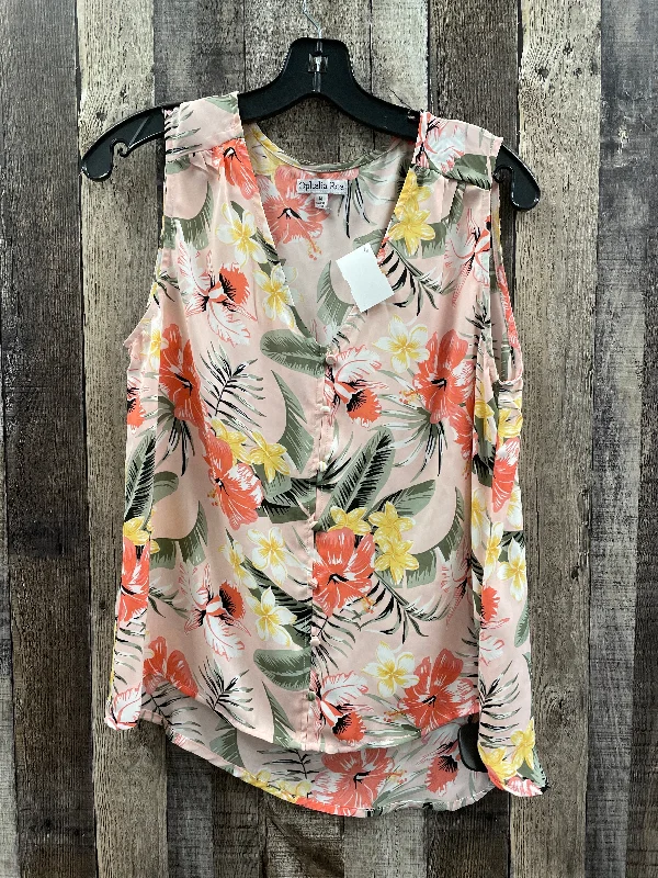 Top Sleeveless By Ophelia Roe In Floral Print, Size: M