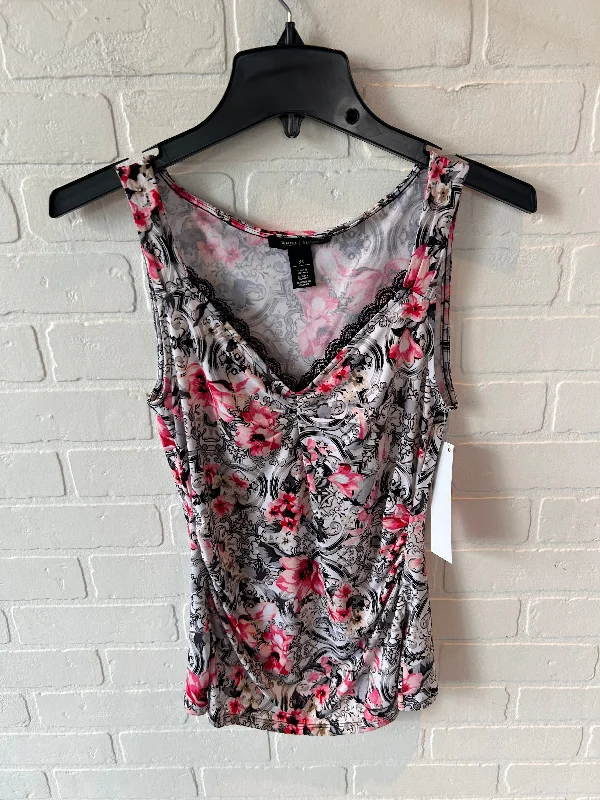 Top Sleeveless By White House Black Market In Pink & White, Size: Xs