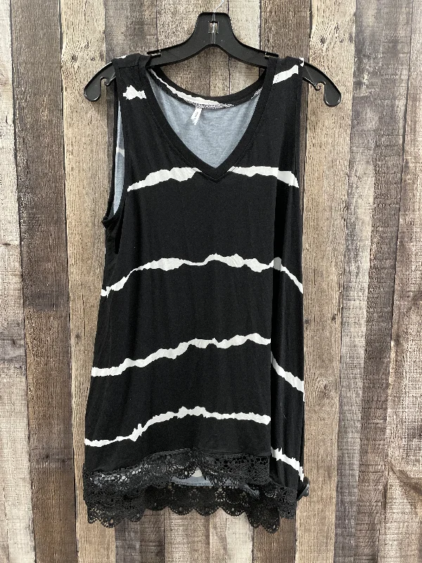 Tunic Sleeveless By Cme In Black & White, Size: Xl