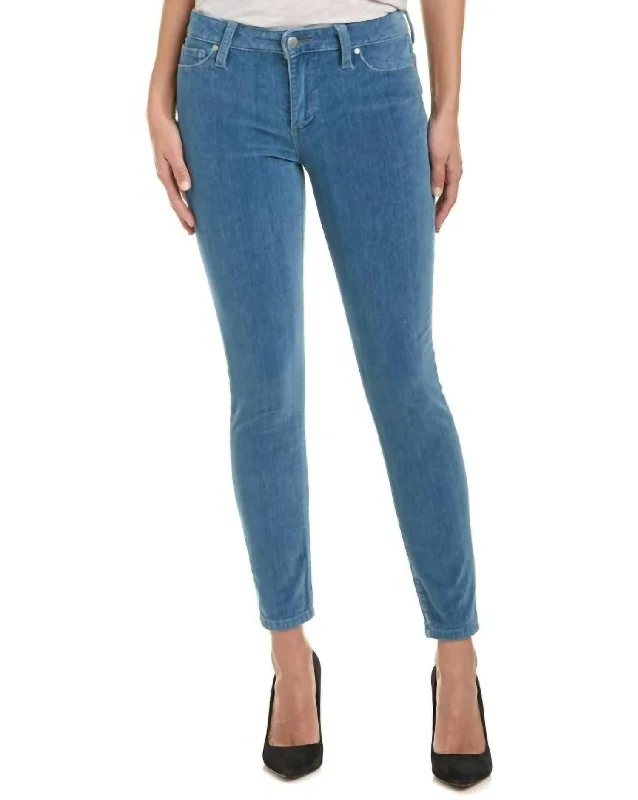 Velvet Mid Rise Skinny Stretch Jeans In Blue